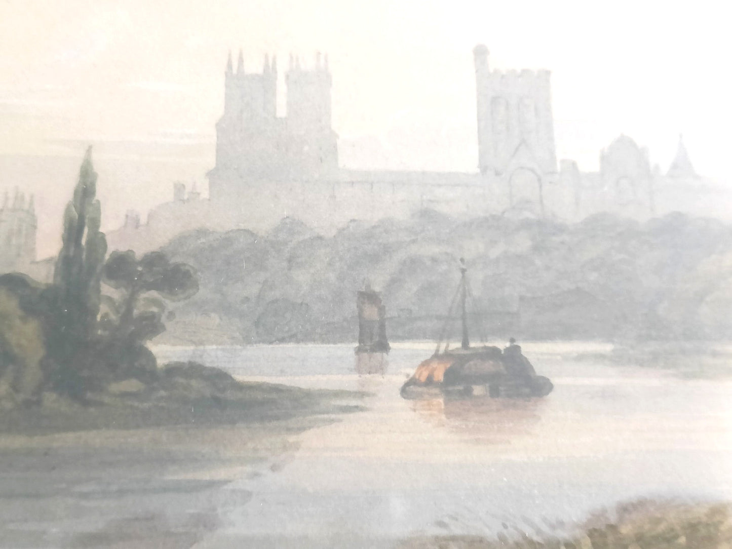 EDGAR JOHN VARLEY 1839-1888 Watercolour "River Ouse and York Minster"