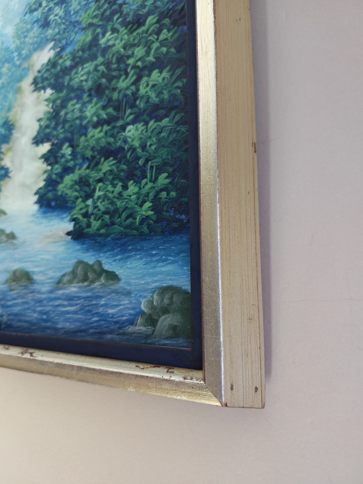 AVRIL FOREST (1959) Original Oil Painting “Plantation Scene With Waterfall”