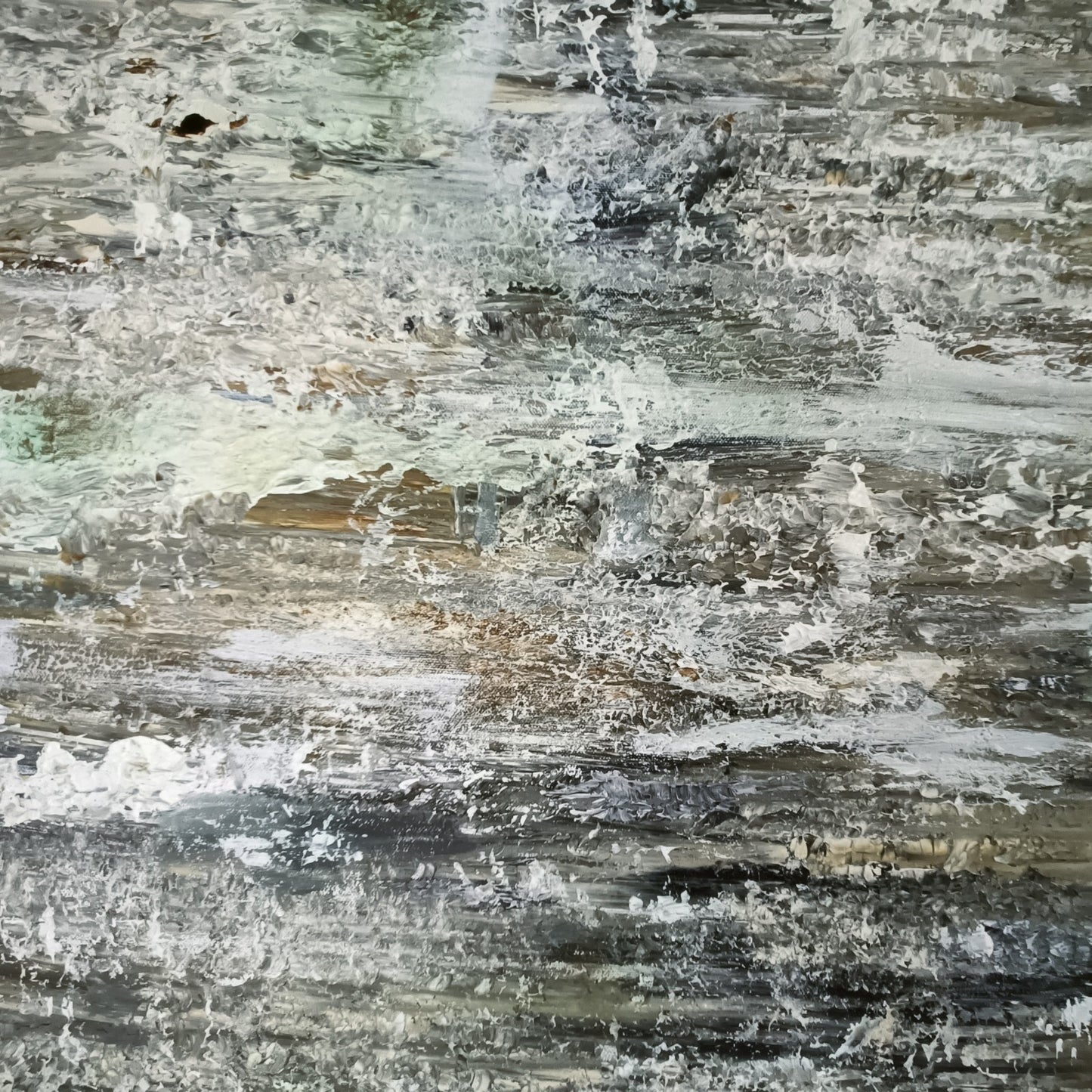 Large acrylic abstract painting by Curated Treasures, 80cm x 80cm, featuring bold, colorful brushstrokes and modern art design.