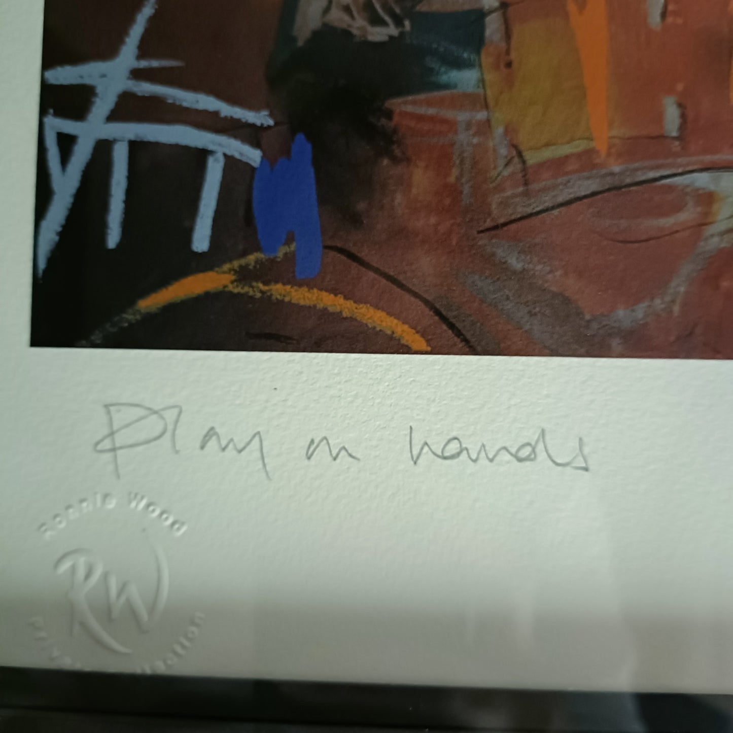 RONNIE WOOD (1947–) Framed Signed Limited Edition “Play On Hands” 111/295
