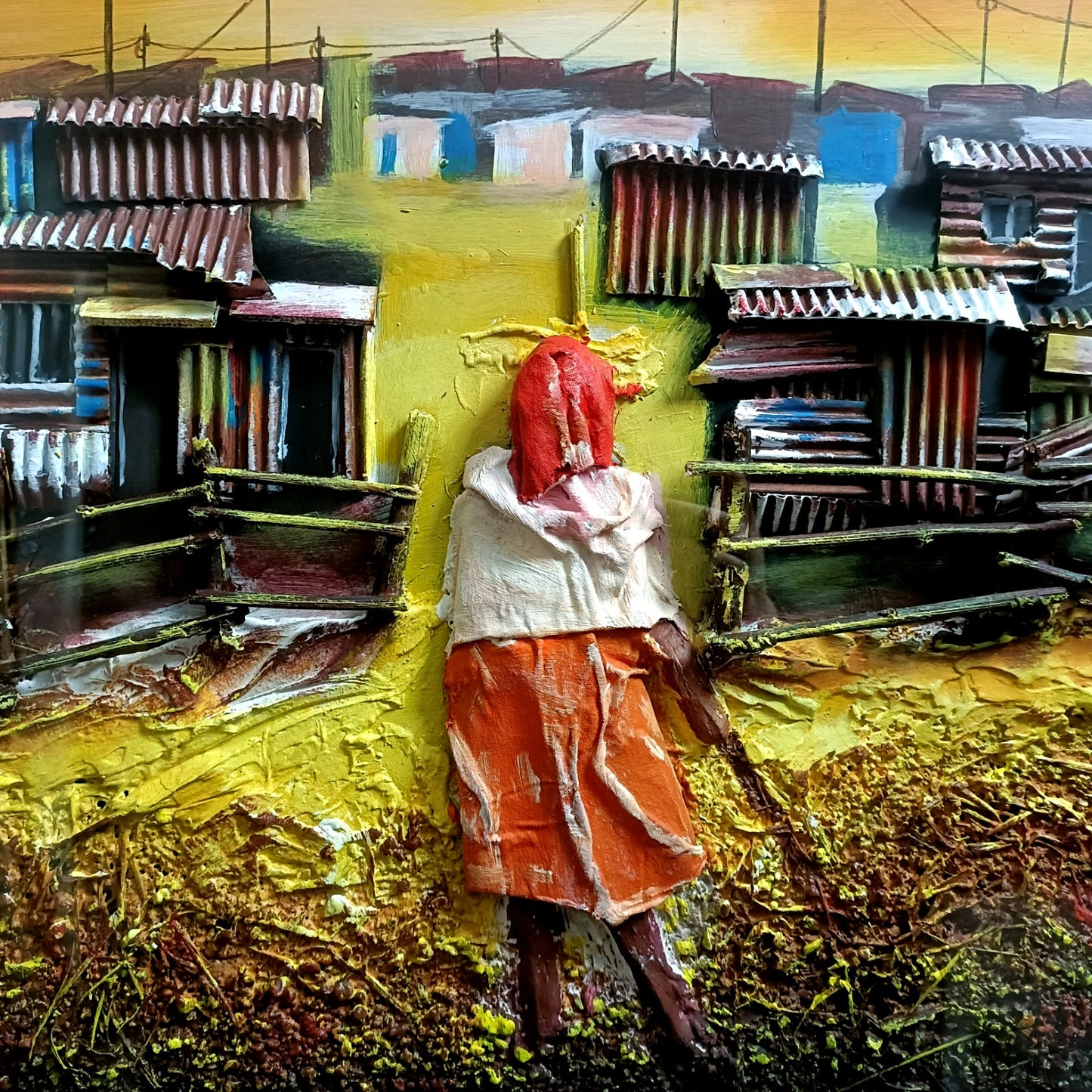 MASOKO Original Mixed Media 3d South African Township art
