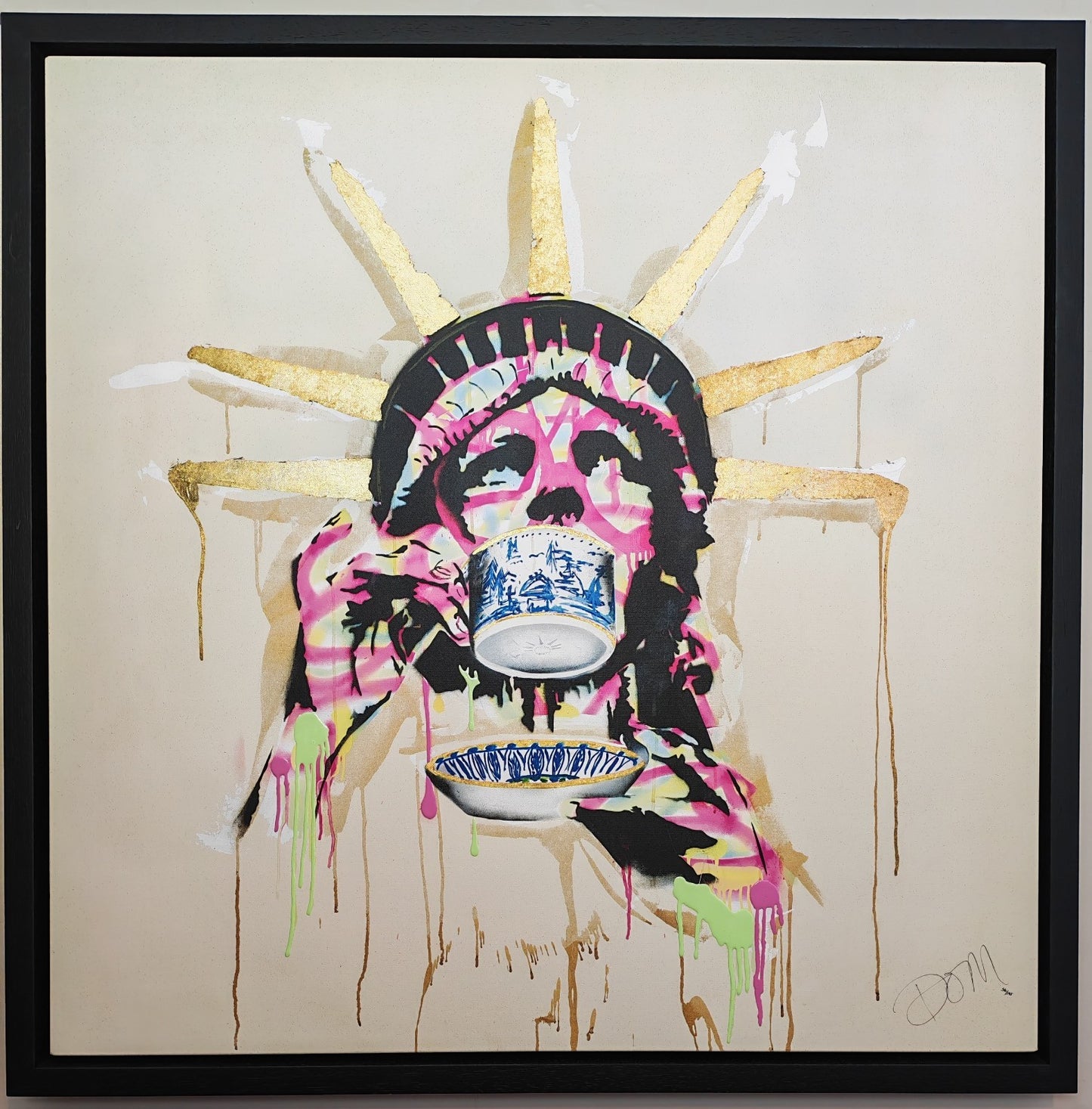 DOM PATTINSON Signed Framed Limited Edition Box Canvas “Liber‑tea” 56/195