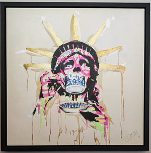 DOM PATTINSON Signed Framed Limited Edition Box Canvas “Liber‑tea” 56/195