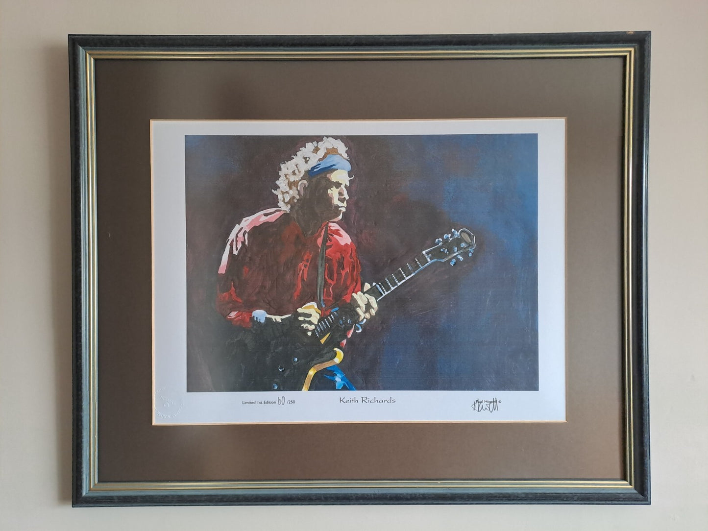 "KEITH RICHARDS" Signed First Edition Print by Paul Howell 60/250