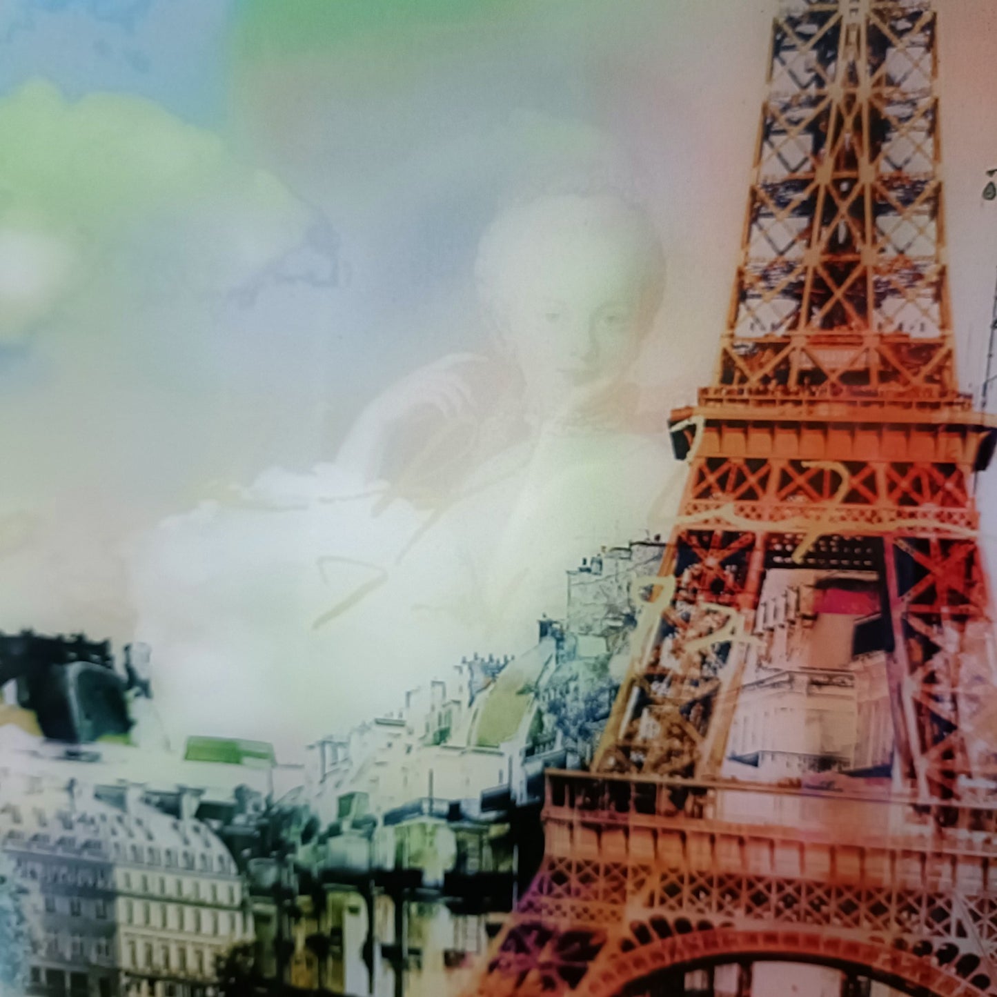 PACO RAPHAEL  Framed, Signed Original Mixed Media "C'est La Vie" Paris