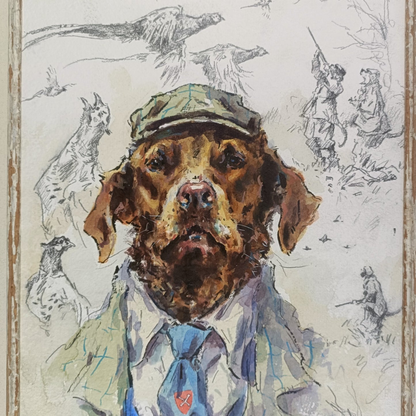 JONATHAN WALKER Framed Signed Original Watercolour "Shoot Host"