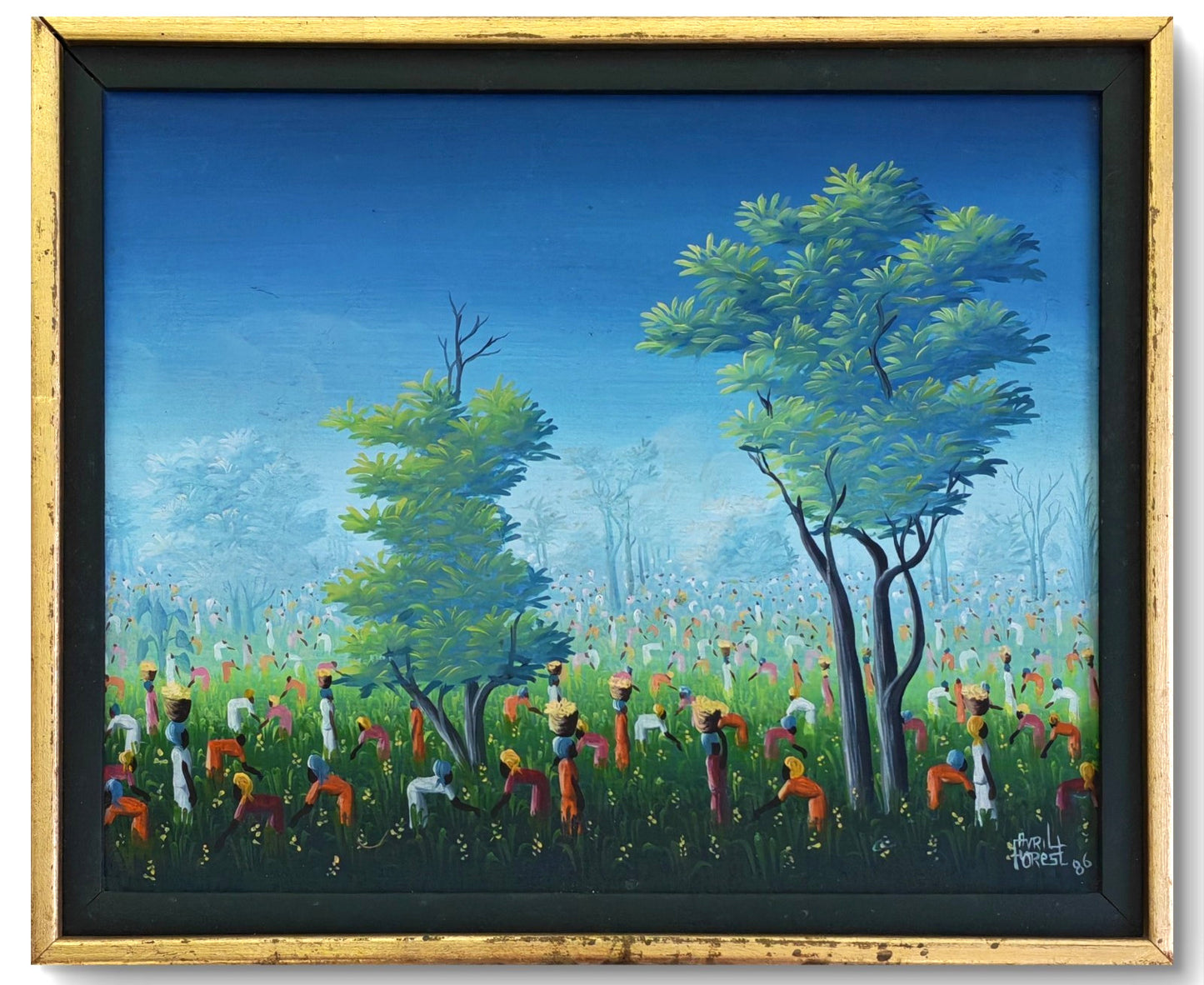 AVRIL FOREST (1959) Original Oil Painting “Plantation Harvest Scene”