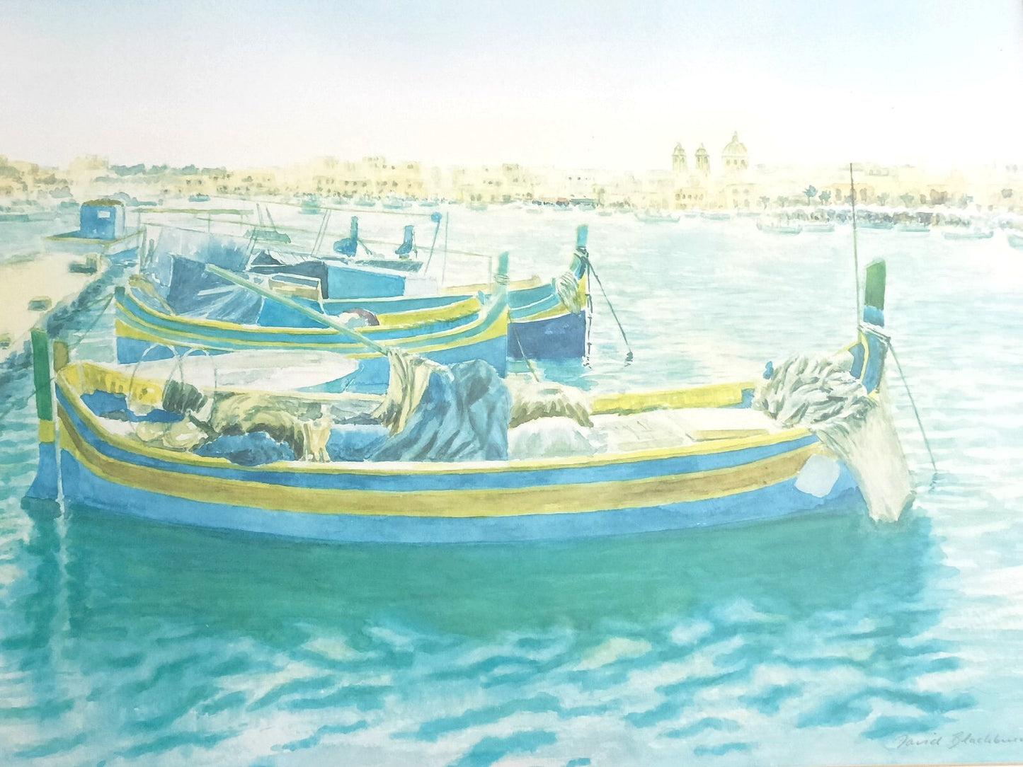DAVID BLACKBURN Watercolour Limited edition print 1/6 "Impressions of Malta"