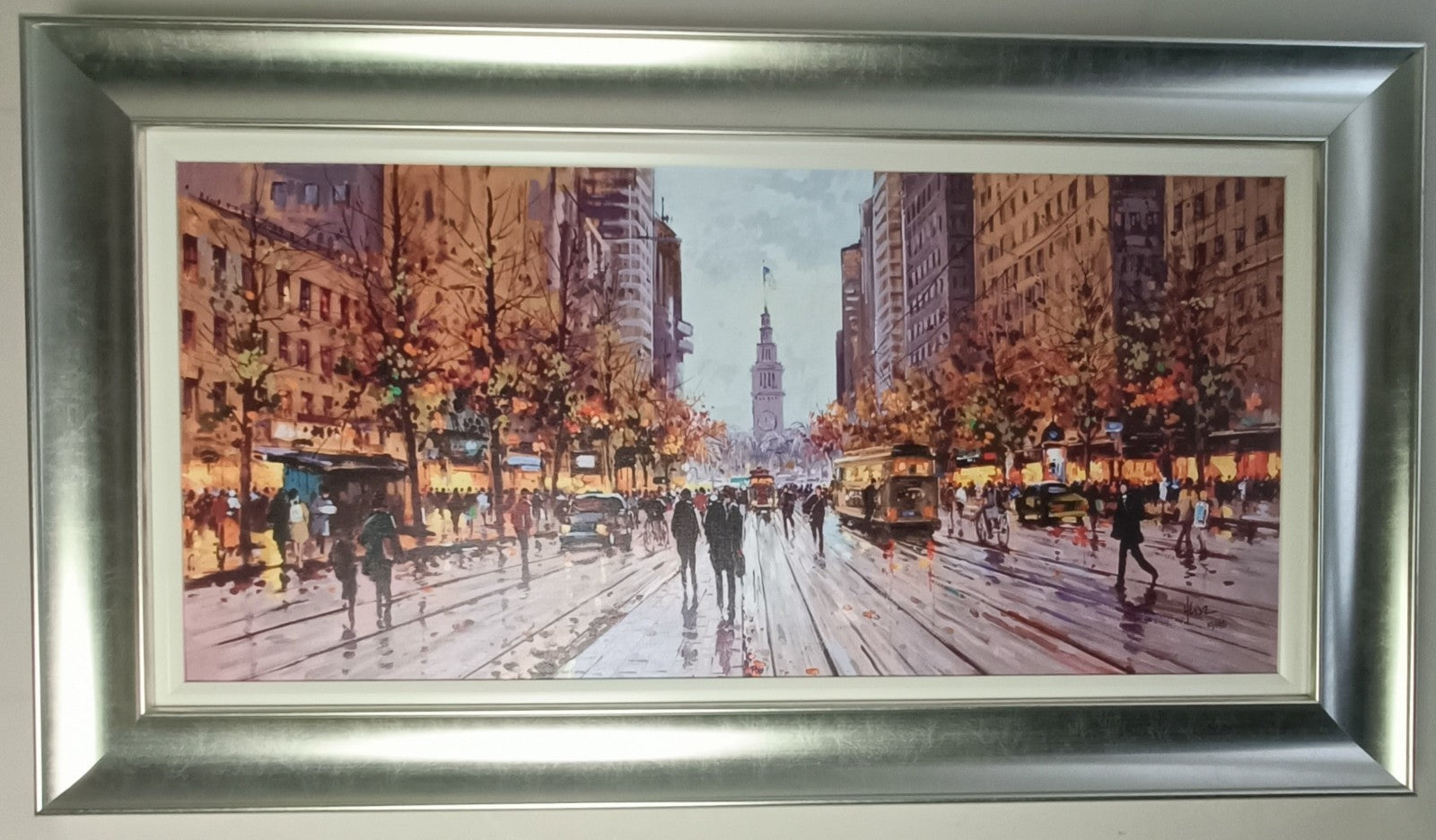 HENDERSON CISZ signed framed limited edition print of Market St, San Francisco, with unique artwork and edition number 10/195.