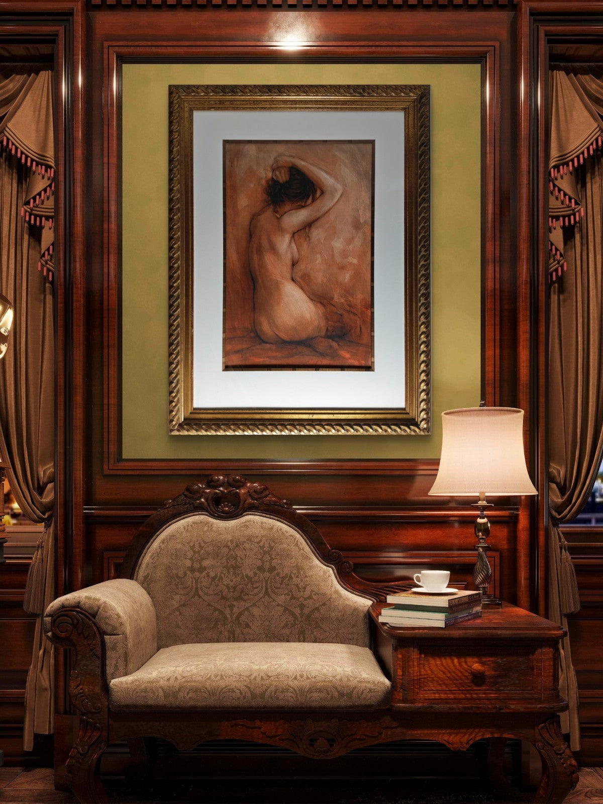 MARK SPAIN "Nude study" Framed Signed Original Oil Painting