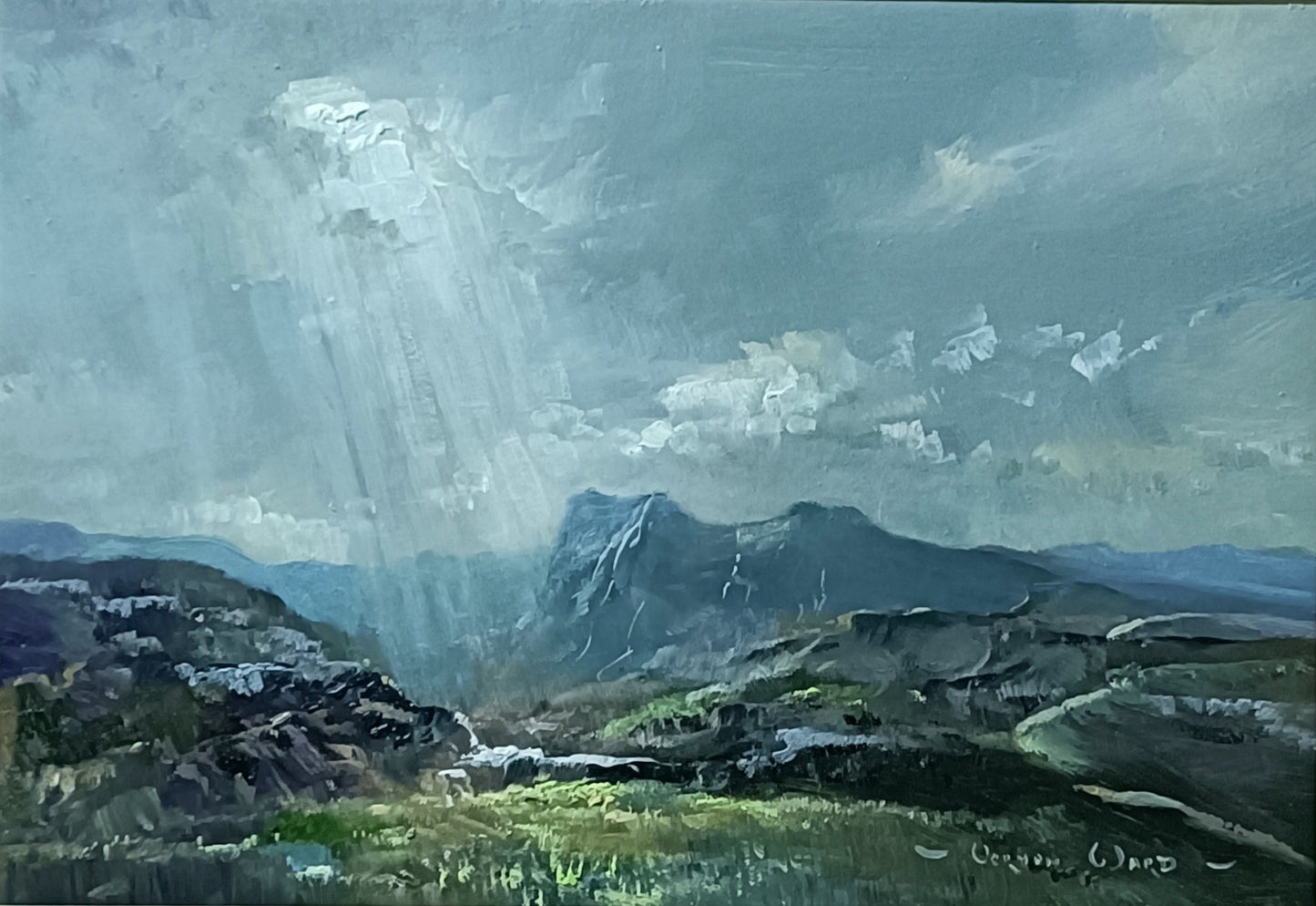 VERNON DE BEAUVOIR WARD  Original Oil Painting Cumbrian Mountain Scene