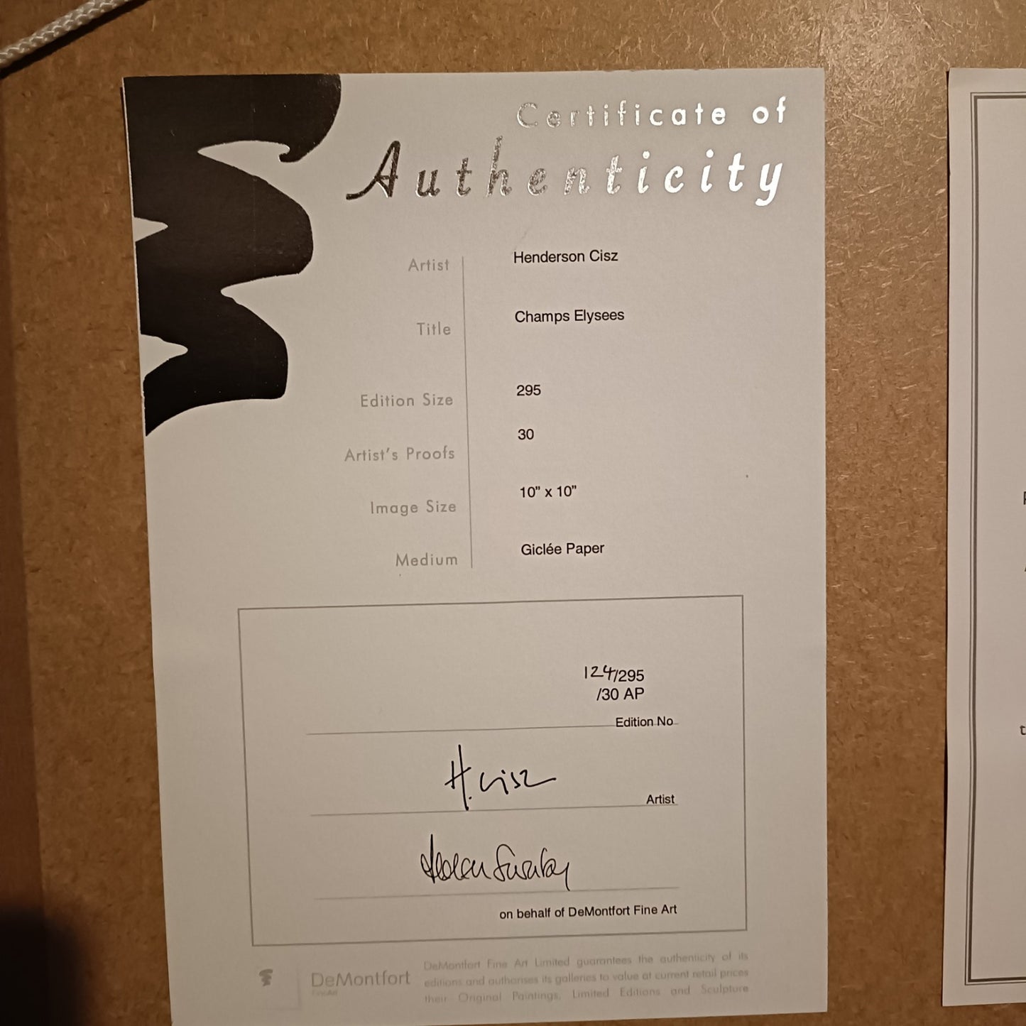 HENDERSON CISZ Signed Limited Edition Print "Champs Elysees" 124/295