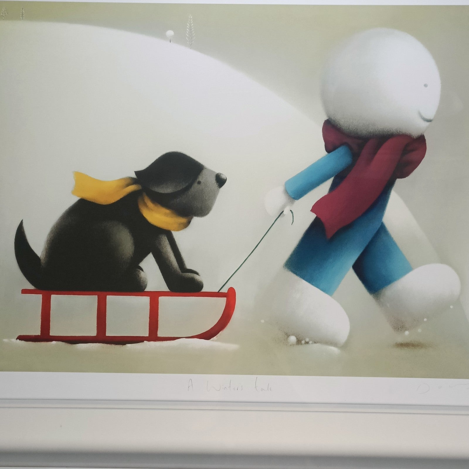Limited edition framed print "A Winter’s Tale" by Doug Hyde, numbered 257 of 295, featuring a winter scene artwork.