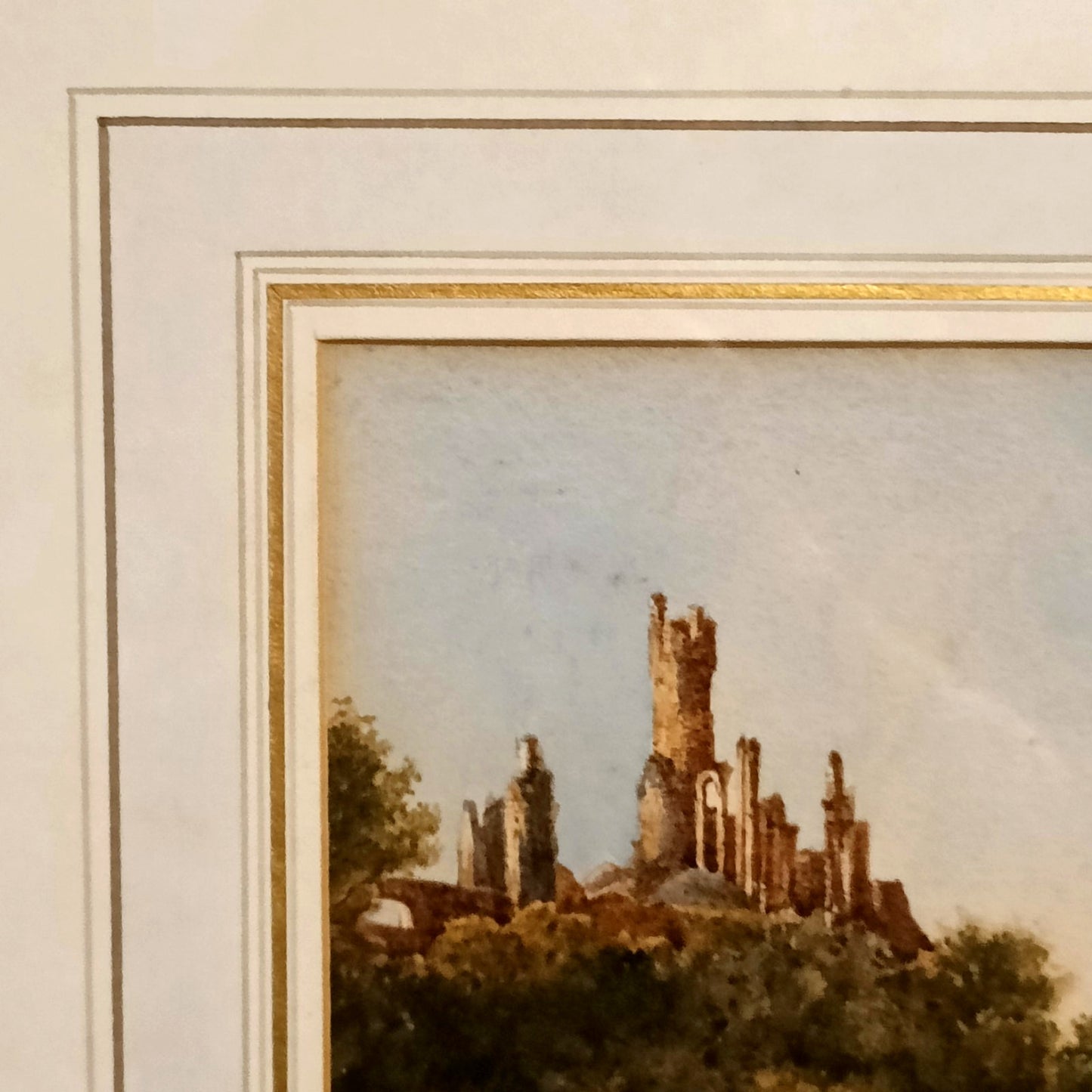 Attributed to JOHN VARLEY Framed Original Watercolour "View of the Rhine"