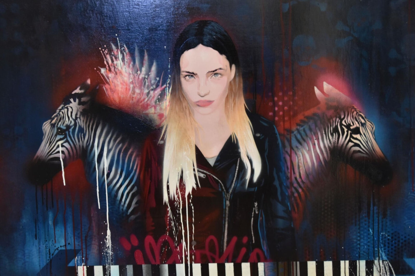 TROIKA Original Mixed Media on Board, "Should I Stay Or Should I Go"