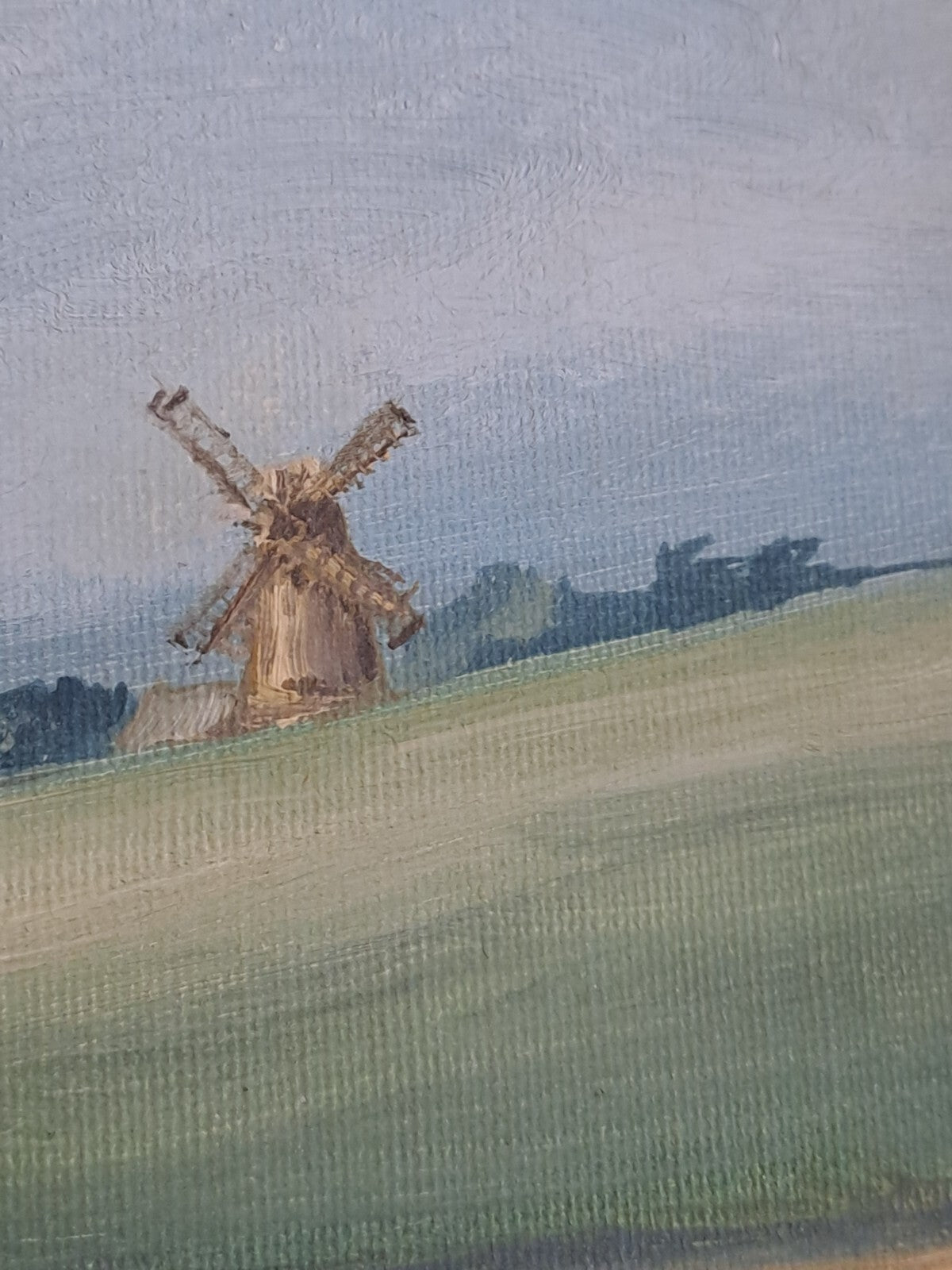 BRIAN CHANDLER Original Oil Painting on Board "Farm landscape with Windmill"