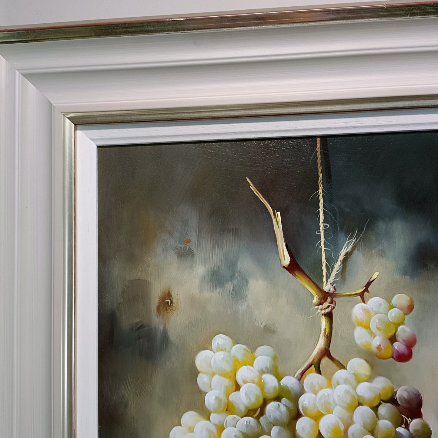 J M REYES (b.1963) Framed Signed Oil on Board “Racimo de Uvas Verdes”