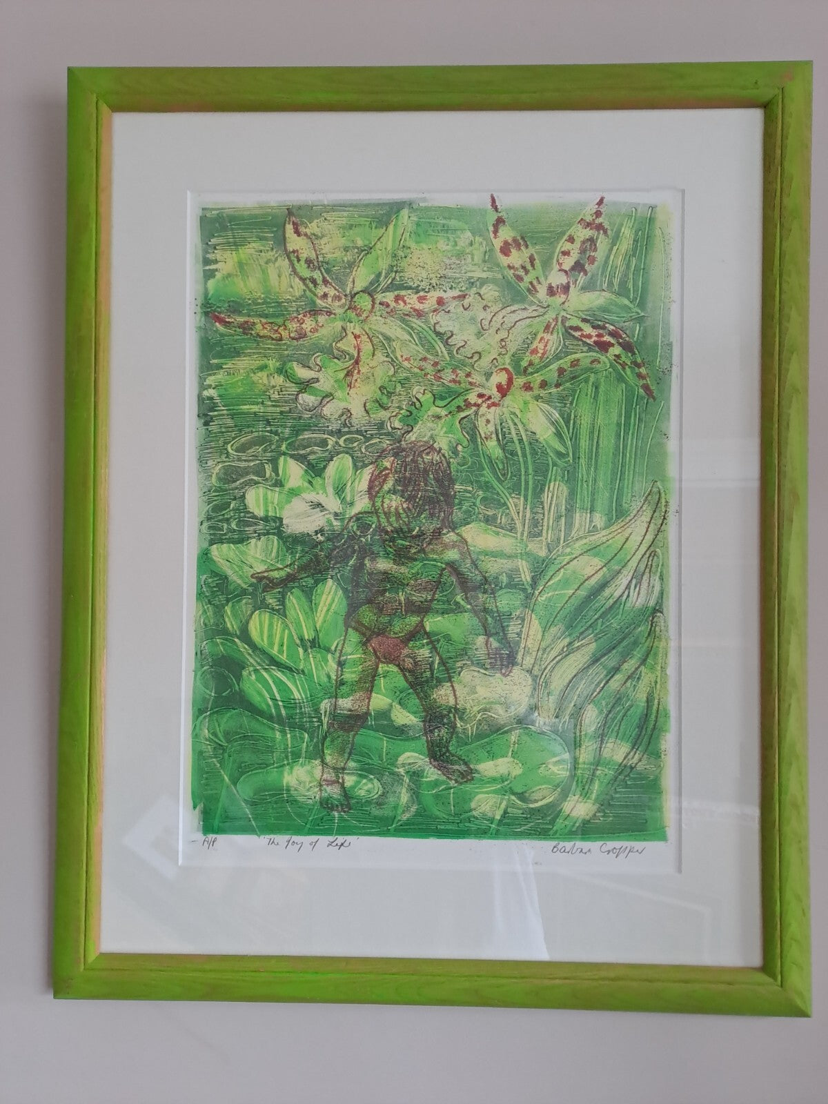 BARBARA CROPPER Signed Artist Proof Monoprint "The Joy of Life"
