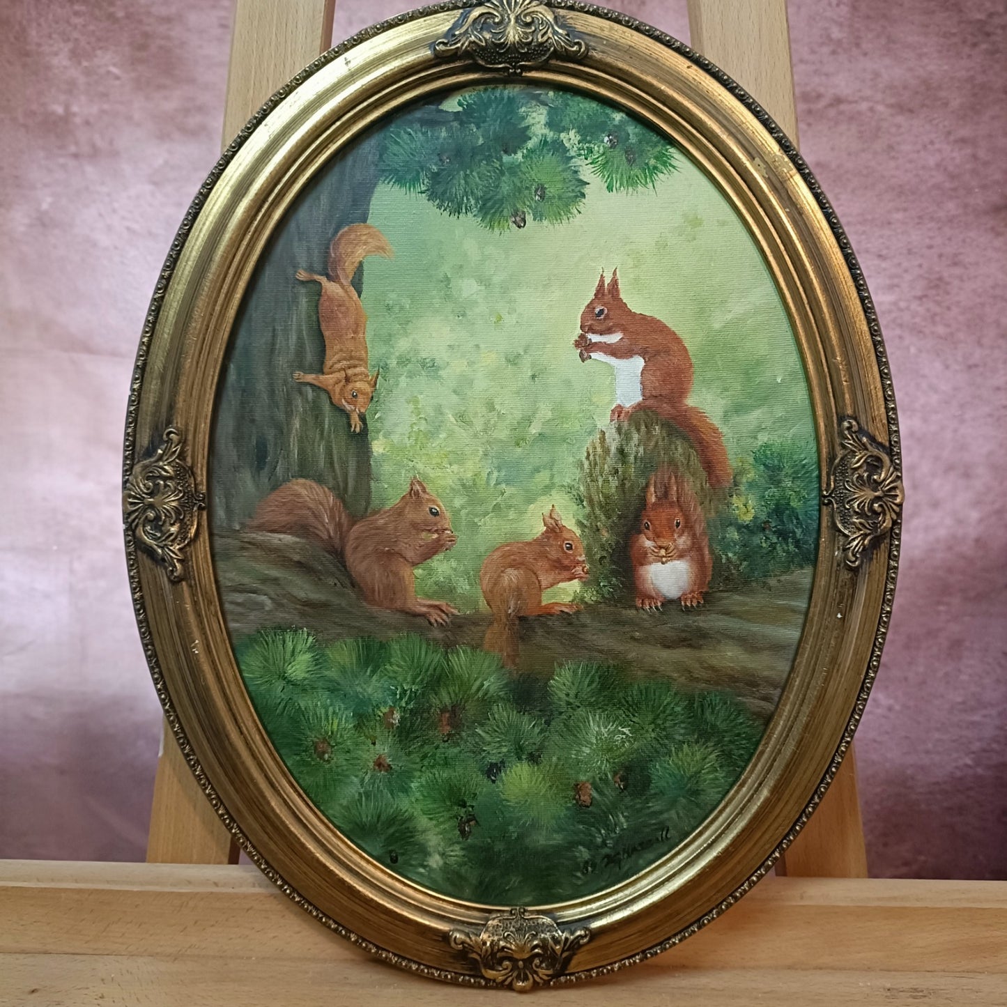 JOHN HASSALL (1944-2020) Original Oval Animal Oil Paintings