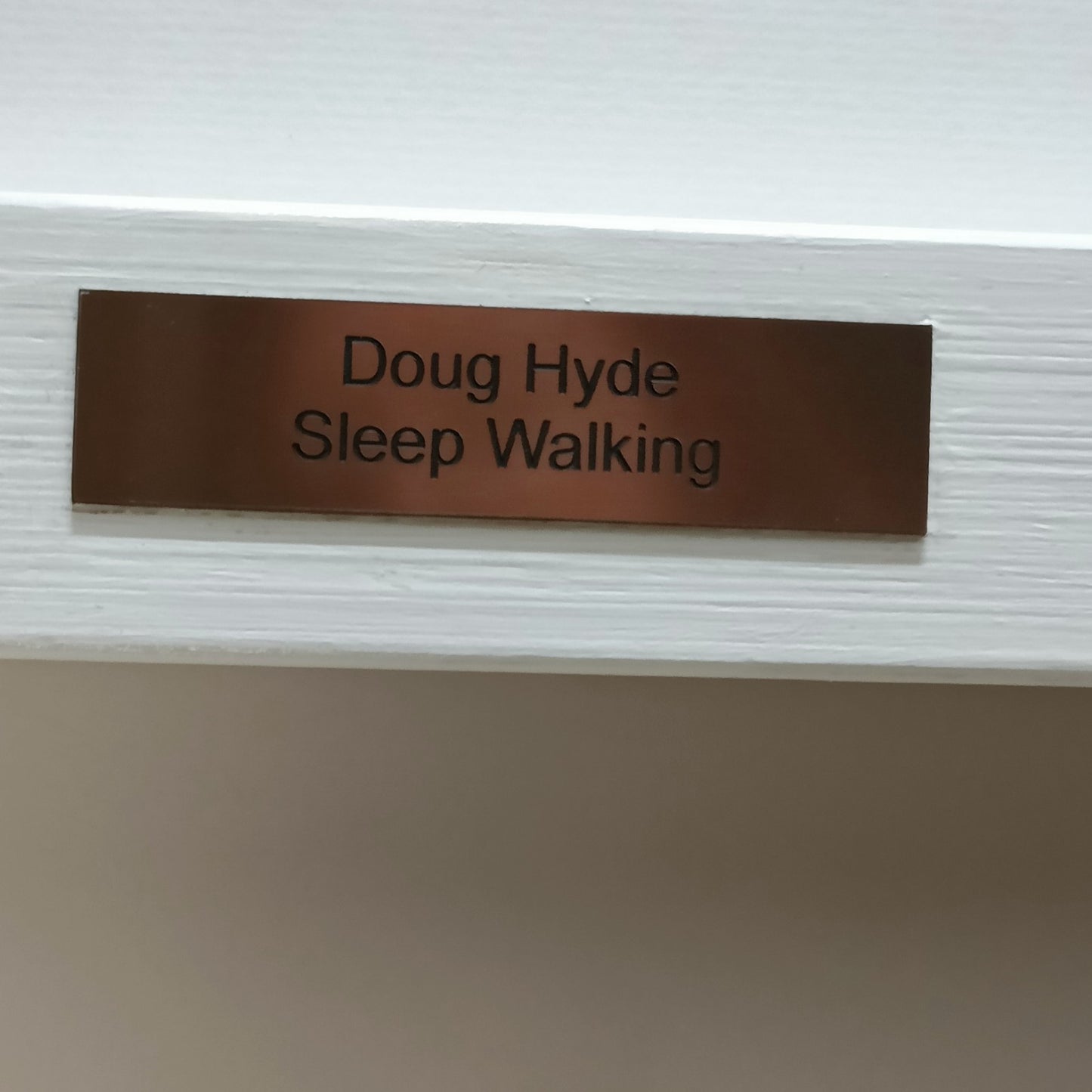 Rare framed signed limited edition print "Sleep Walking" by Doug Hyde, number 188 of 295, displayed in a gold frame.