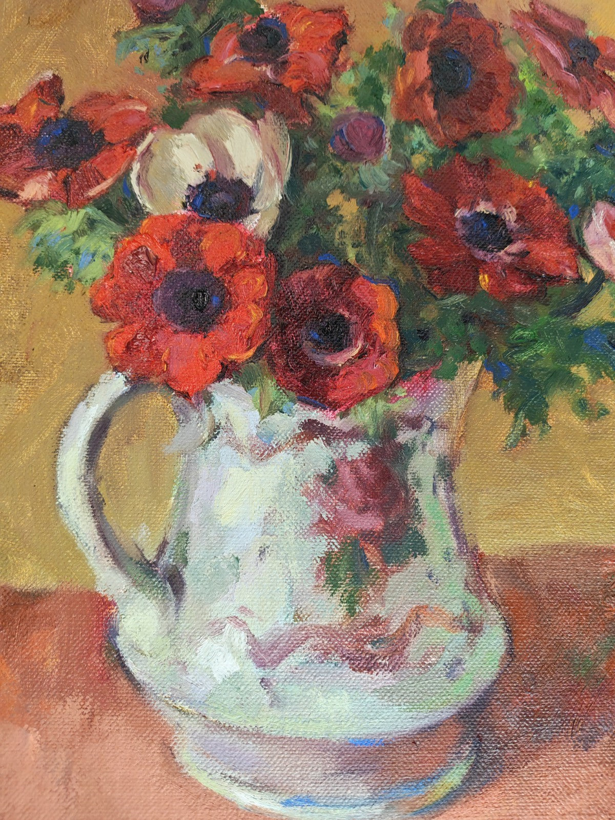 EDWARD NOOTT (B.1963) "Anemones" Framed Original Painting on Canvas