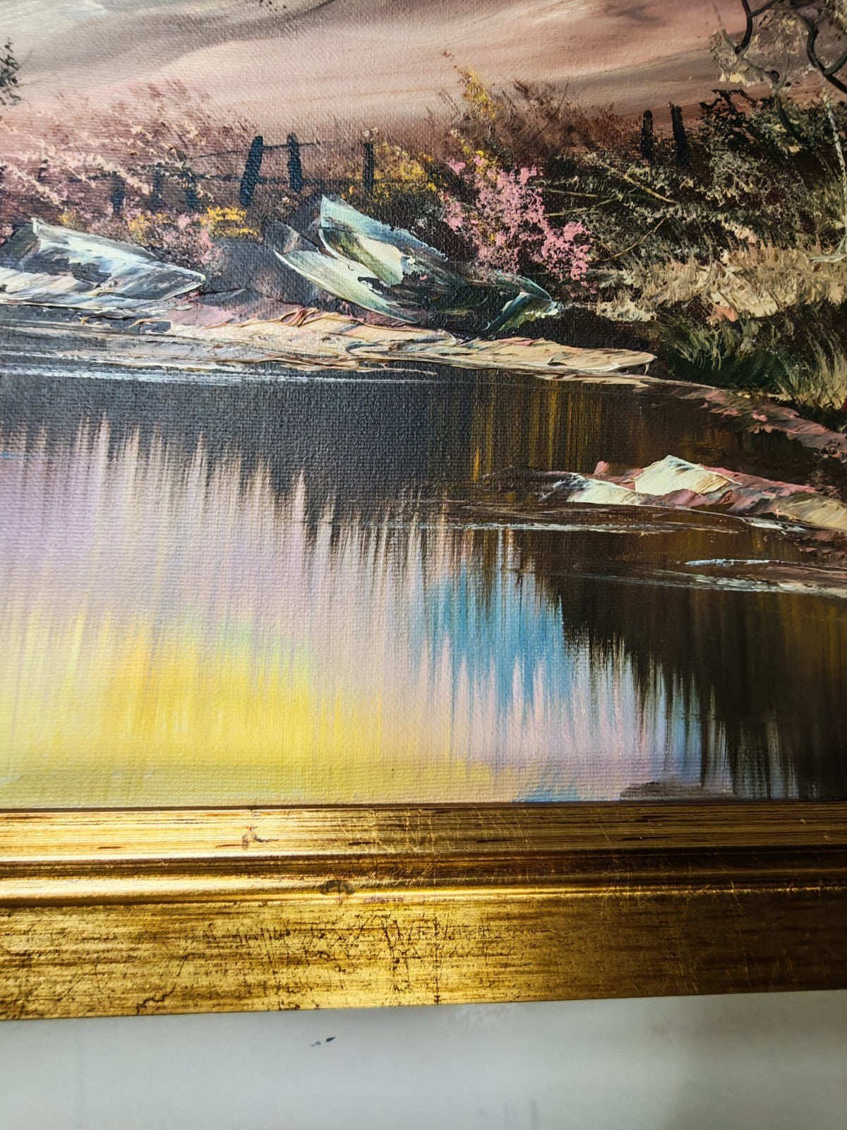JOHN CORCORAN "Sunset Over Ruins" Signed Framed Original Acrylic on Canvas