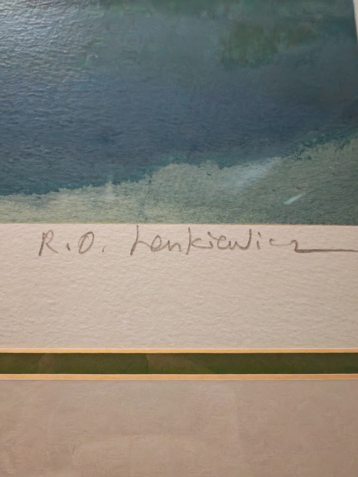 Limited edition signed print "Warren Woods" by Robert Lenkiewicz, number 358 of 375, featuring detailed landscape art.
