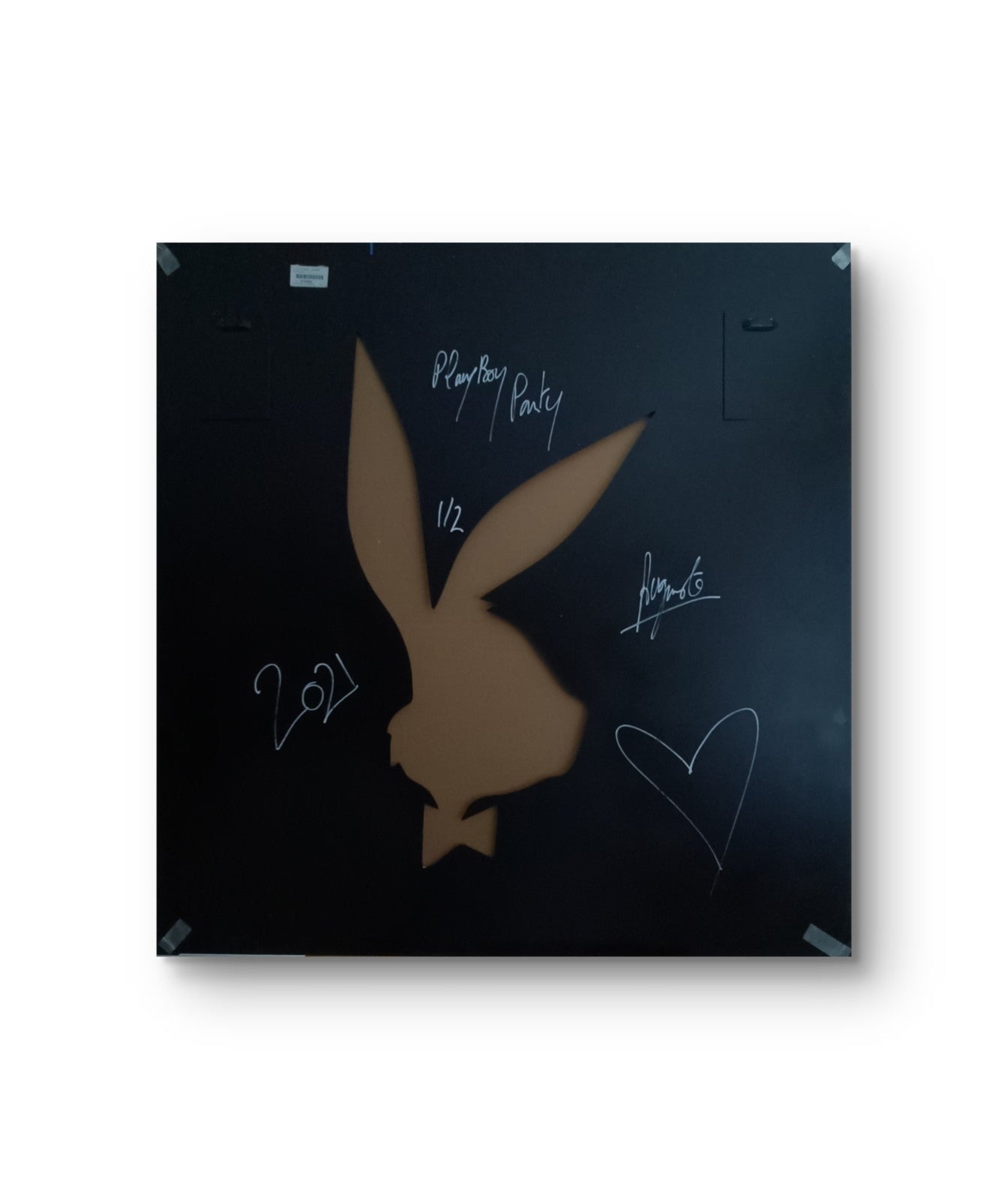 Original multimedia artwork titled "Playboy Party" by Auguste, a French artist, depicting a lively party scene with vibrant colors.