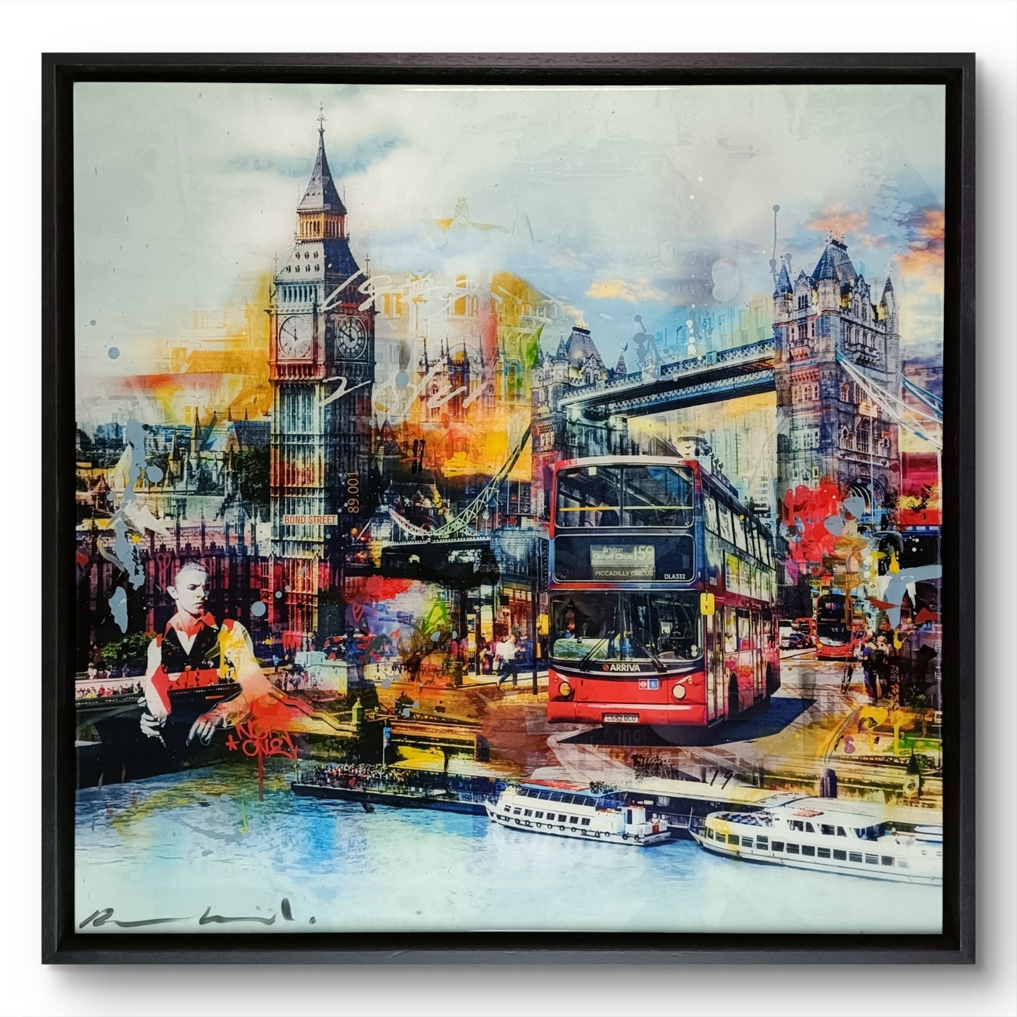 PACO RAPHAEL  Framed, Signed Original Mixed Media “Roll With It” London