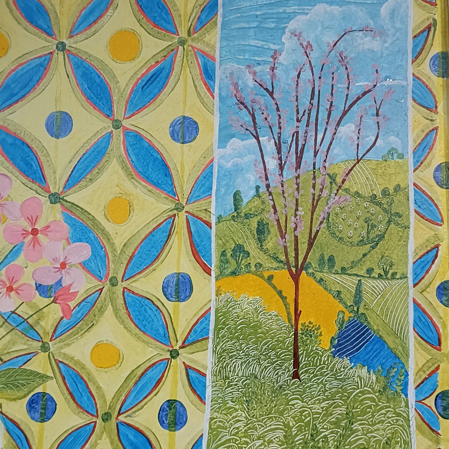 LEWIS MITCHELL (b.1938) Original Oil painting on Board "Monica's Flowers"