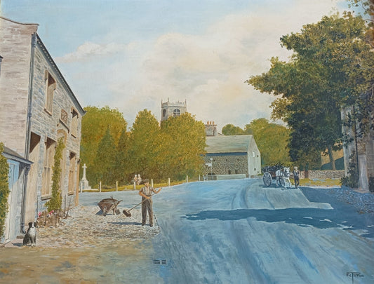 F C PICTON Oil Painting "Bolton-by-Bowland, West Yorkshire"