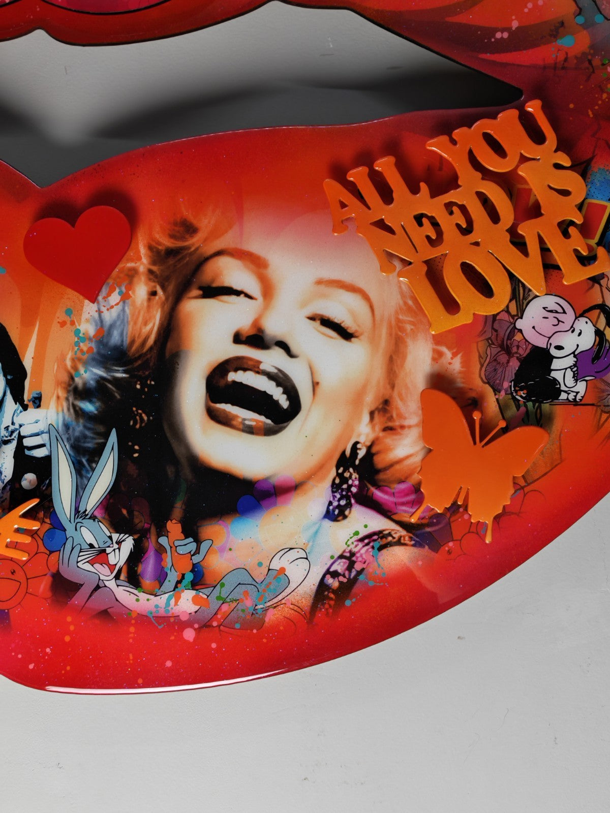 URI DUSHY Signed Original Mixed Media on Aluminium "Love Icons"