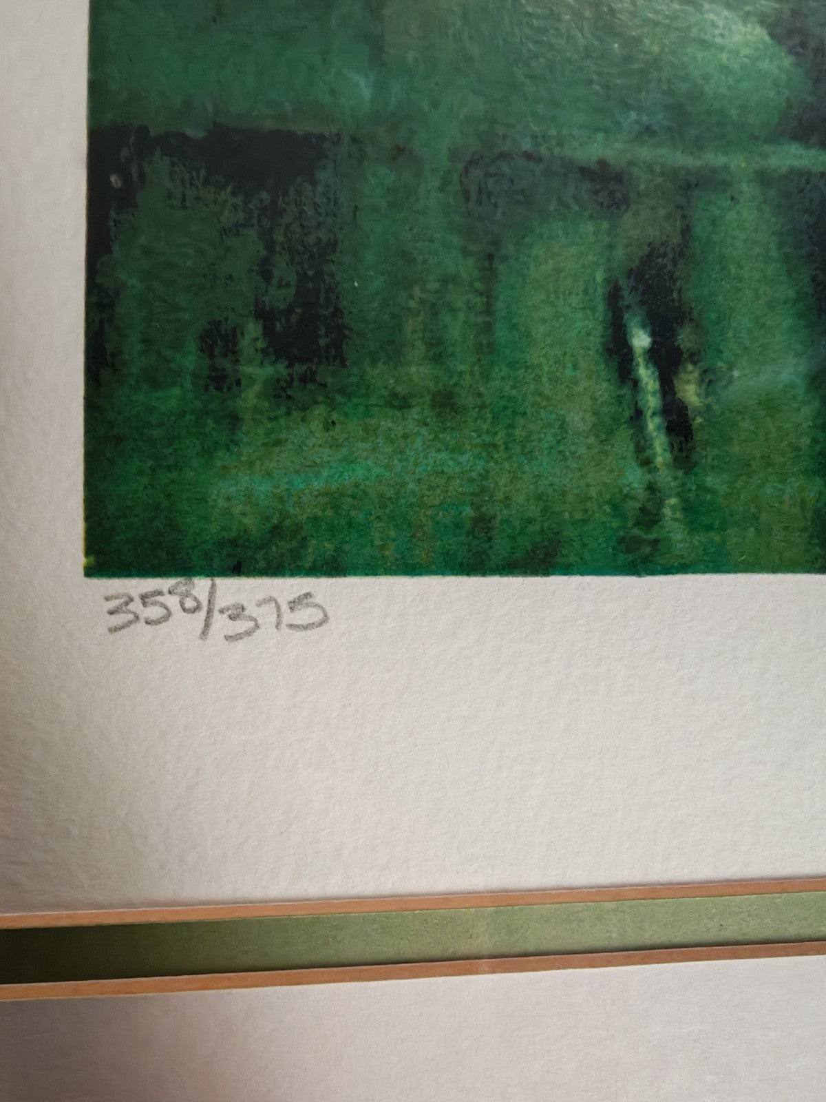 Signed limited edition print "Warren Woods" by Robert Lenkiewicz, numbered 358/375, featuring detailed forest landscape artwork.