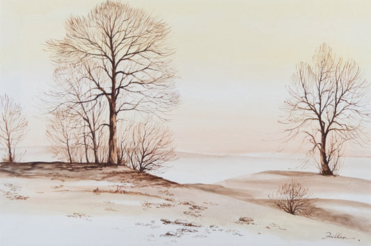 FULLER Original Monochrome Oil on Canvas Landscape
