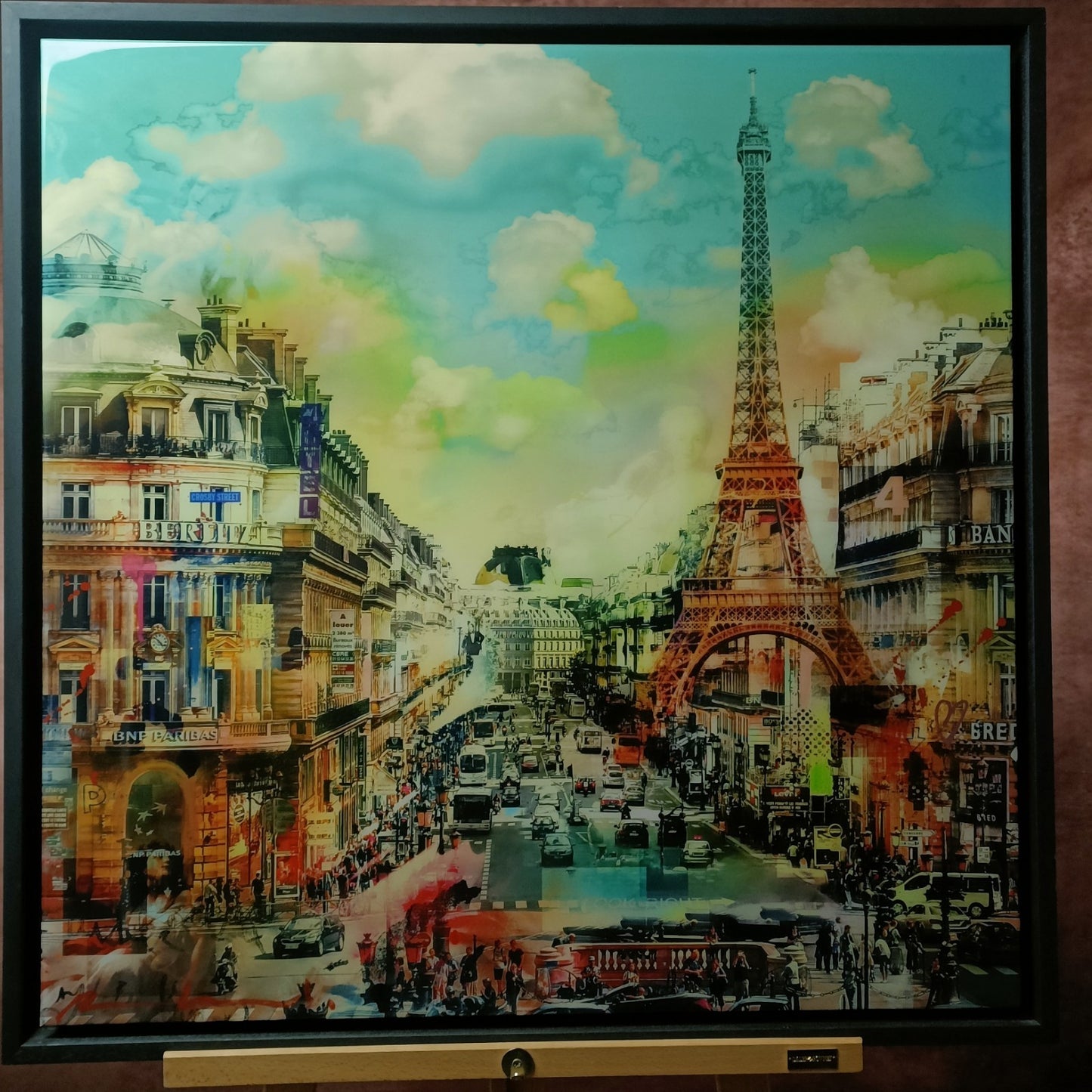 PACO RAPHAEL  Framed, Signed Original Mixed Media "C'est La Vie" Paris