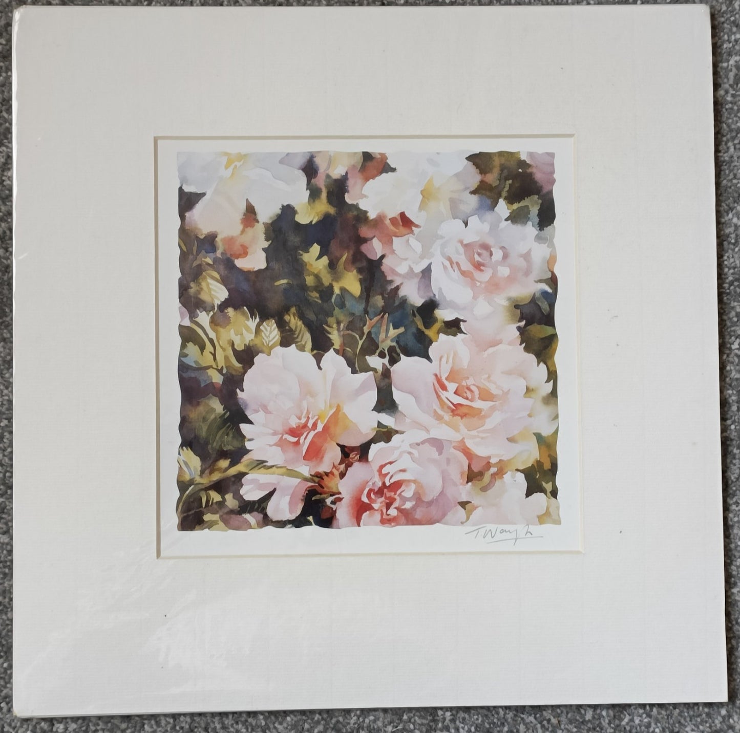 Trevor Waugh Roses Watercolour Prints, Set of 2, Signed