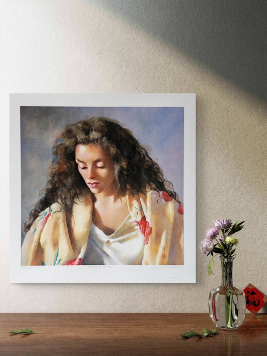Limited edition signed art print by Robert Lenkiewicz titled "Study of Anna," numbered 274 of 750, from Curated Treasures.