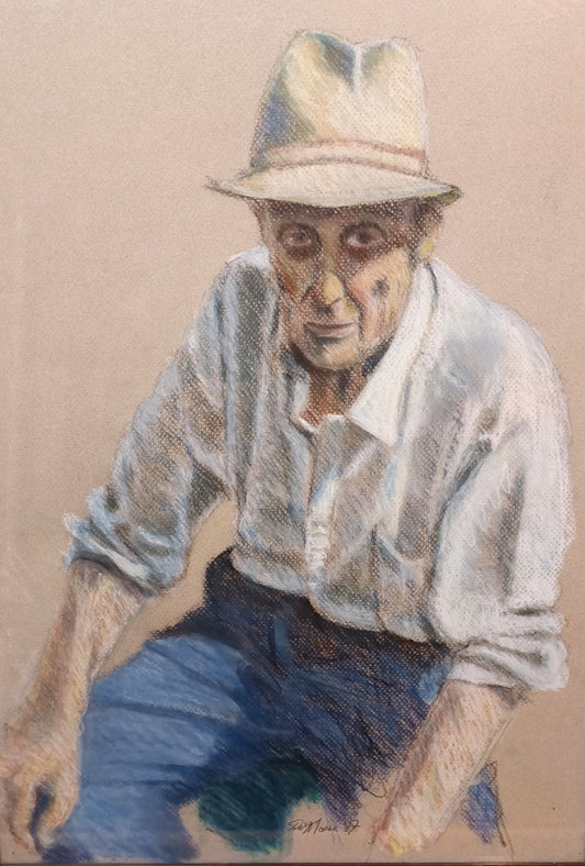 BARRY DE MORE (1948 - 2023) Signed Original Pastel Drawing "The Austrian man"