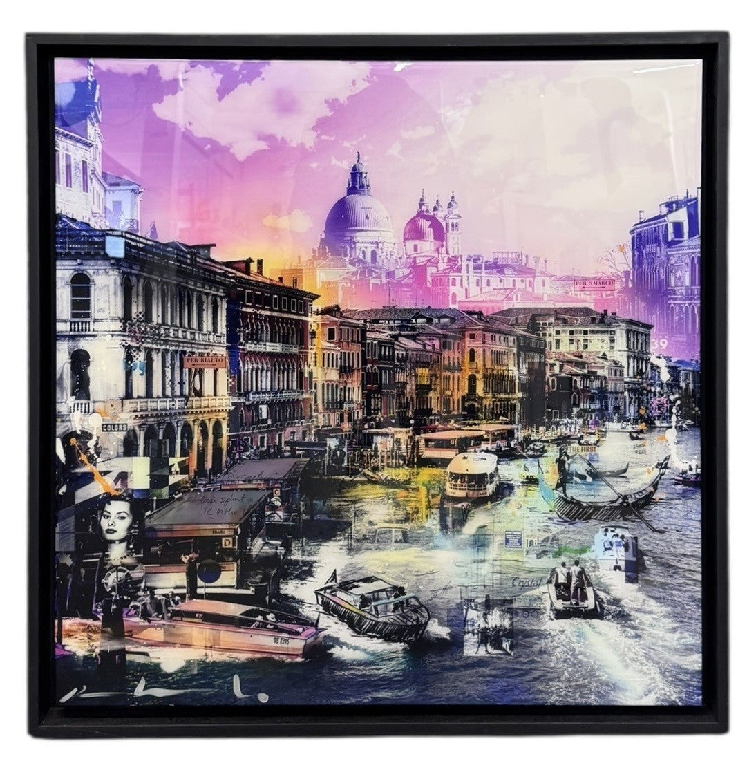 PACO RAPHAEL Framed, Signed Original Mixed Media "Bella Venezia"