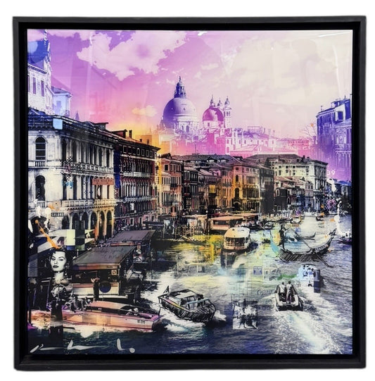 PACO RAPHAEL Framed, Signed Original Mixed Media "Bella Venezia"