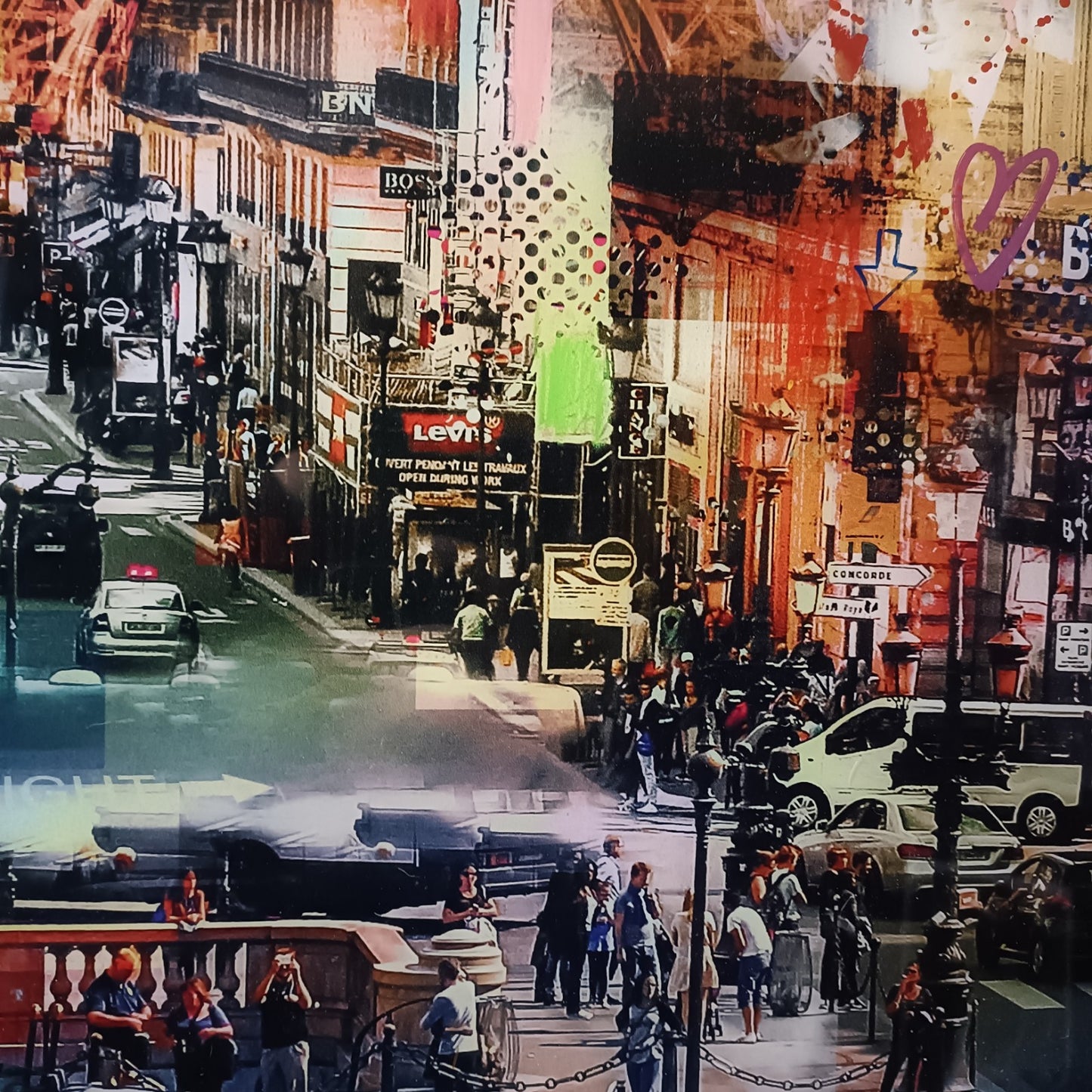 PACO RAPHAEL  Framed, Signed Original Mixed Media "C'est La Vie" Paris