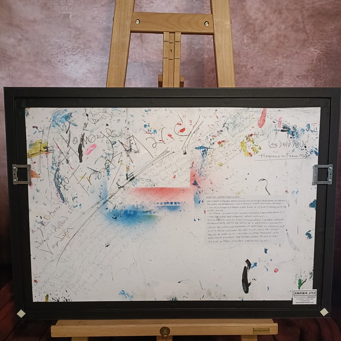 DAVID WILDE (1913–1978) Framed Original 3D Acrylic Painting "Homage to Franz Marc"