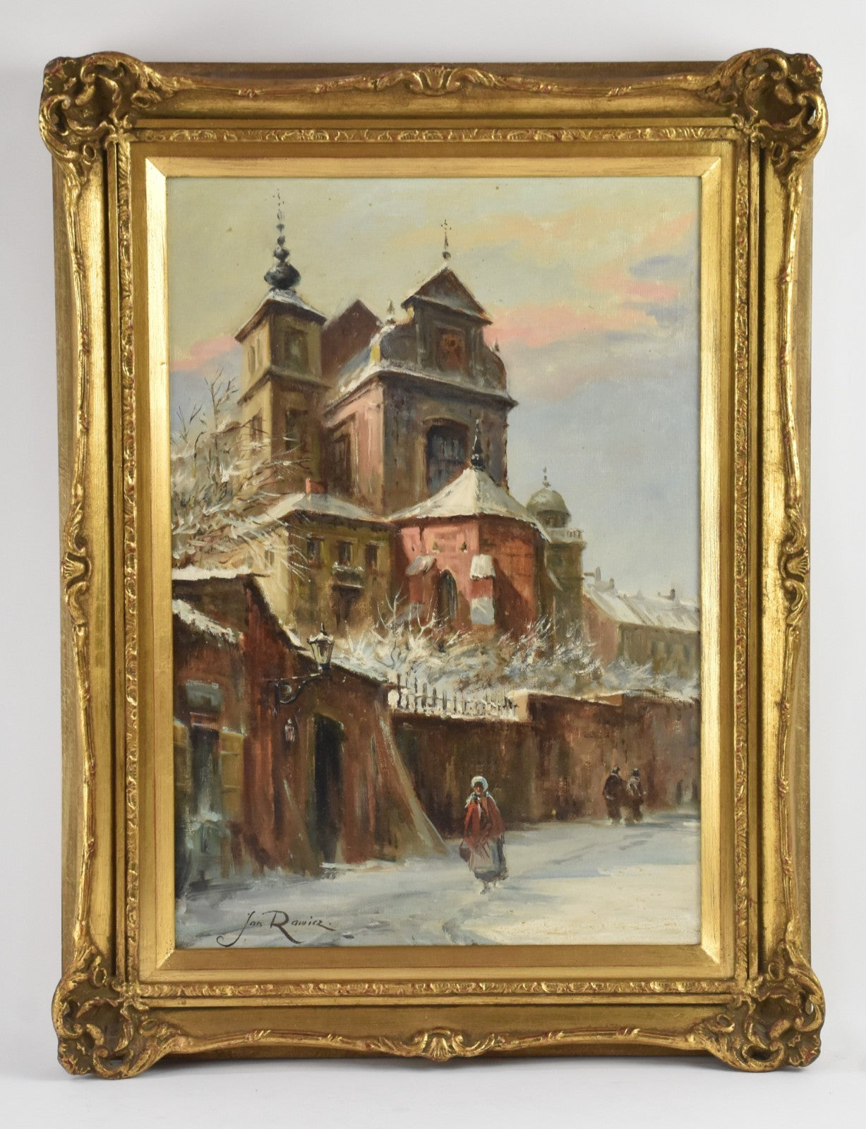 JAN RAWICZ (b.1911) Signed Original Oil on Canvas "St. Anne's Church, Warsaw"