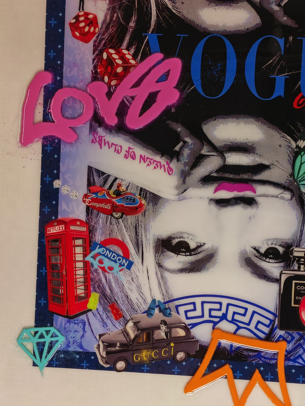 MISS MASH "Kate Moss VI" Signed Original Mixed Media