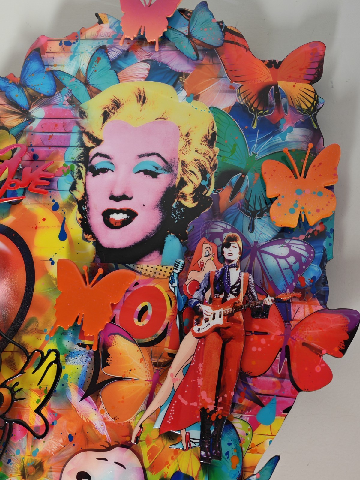 URI DUSHY "Iconic Heart" Large Signed Original Mixed Media
