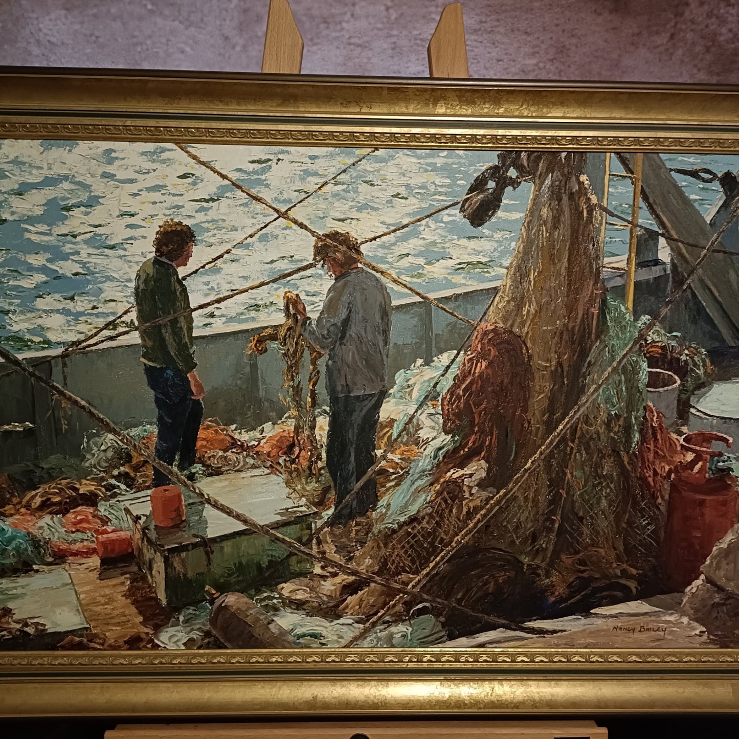 NANCY BAILEY (1913-2012) Framed Original Oil on Canvas "Ropes & Things"