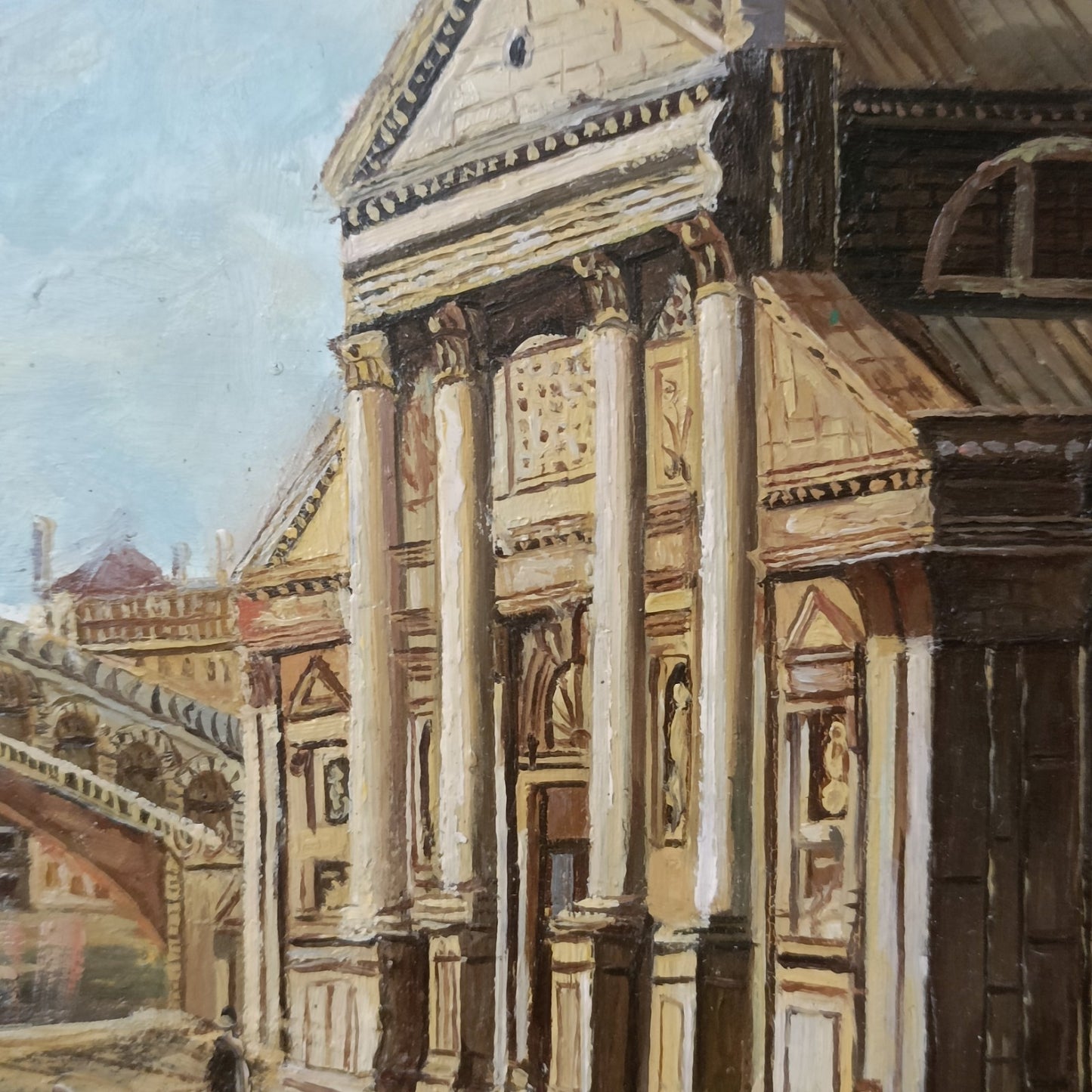 Oil painting - Venice The Rialto Bridge and The Church of S. Giorgio Maggiore