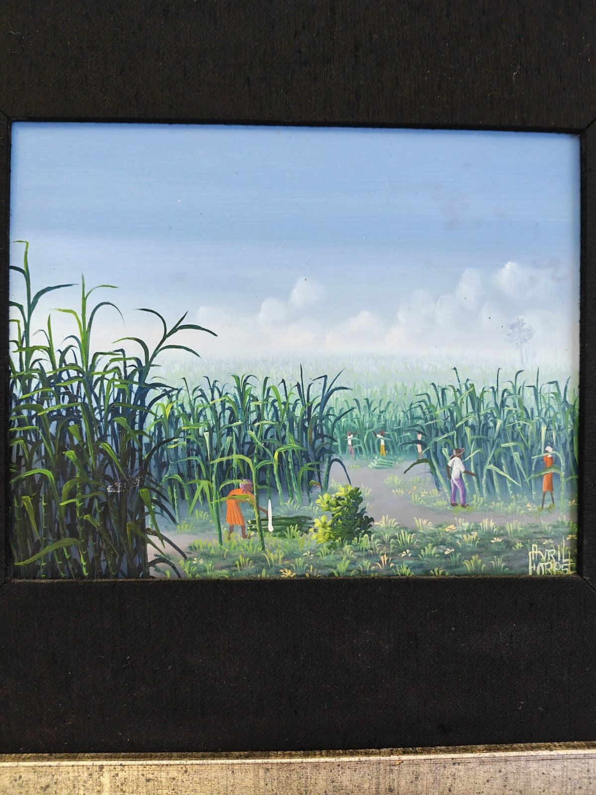 AVRIL FOREST (1959) Original Oil Painting “Plantation Workers in Sugarcane”
