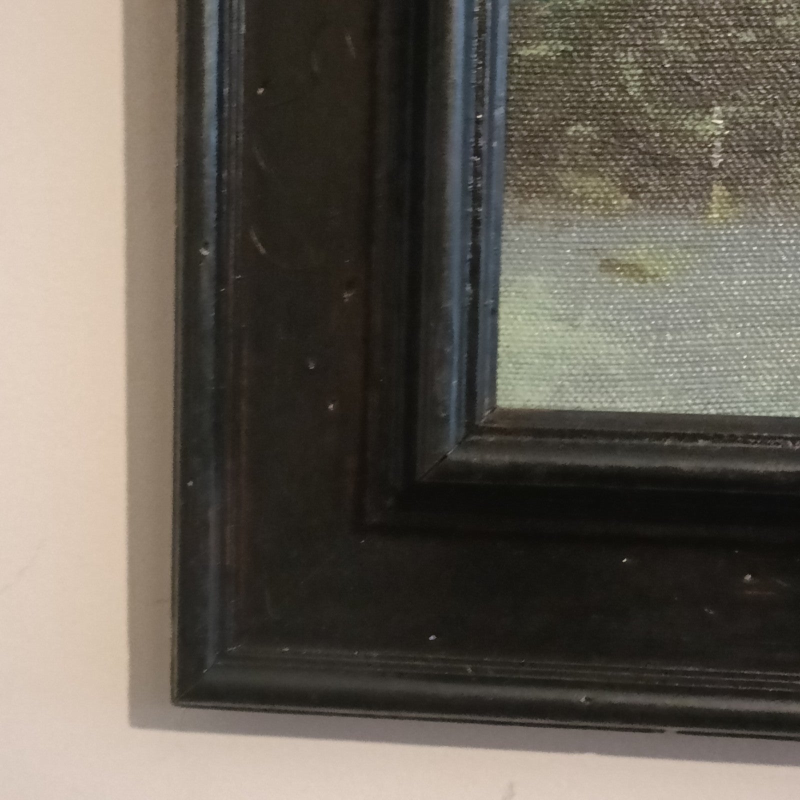 WOLFF signed framed oil painting of Doctor Samuel Johnson's Summer House at Kenwood, with detailed landscape and lush greenery.
