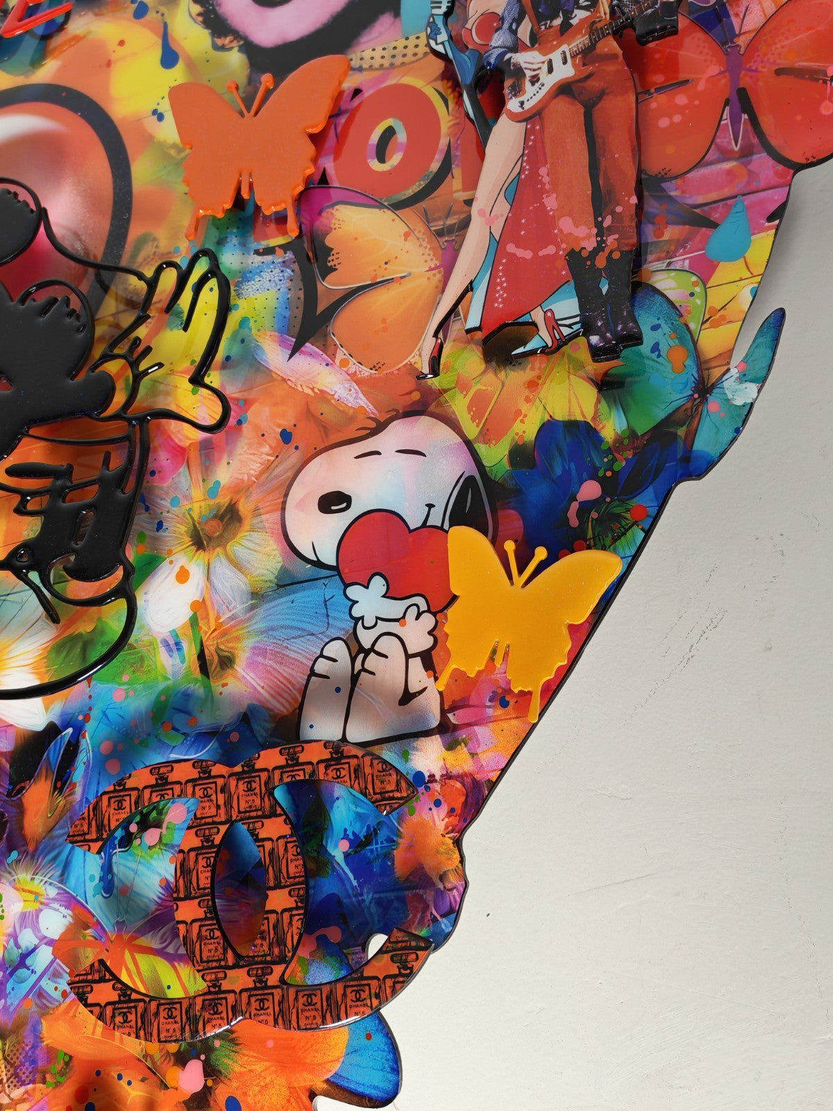 URI DUSHY "Iconic Heart" Large Signed Original Mixed Media
